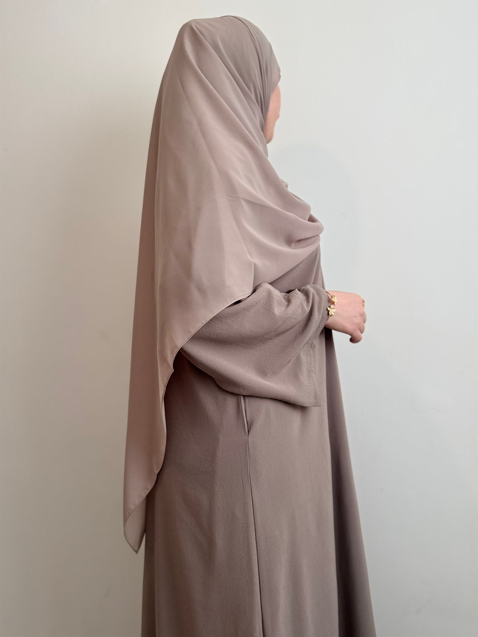 Beige closed  Arwa Abaya