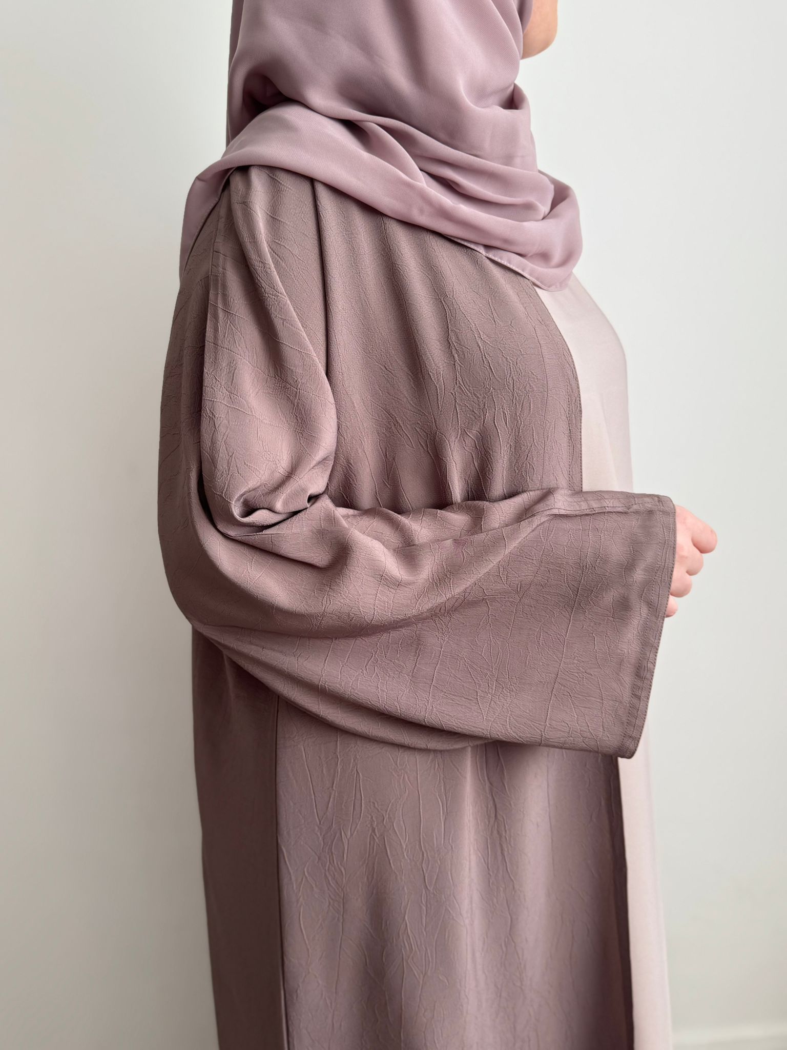 Pink blush open abaya