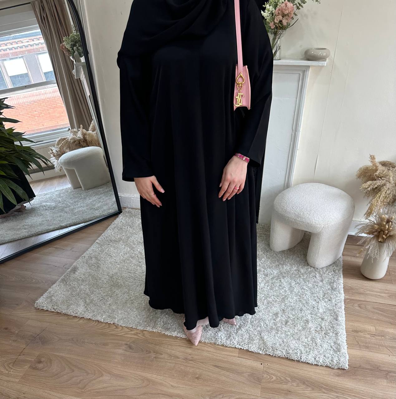 A-Lined Abaya Set – black thumbnail
