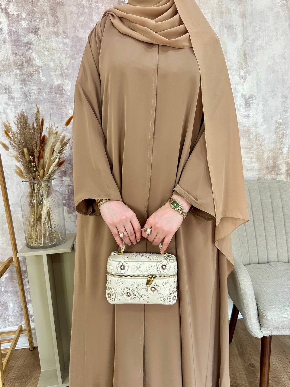 A-Lined Abaya Set – camel